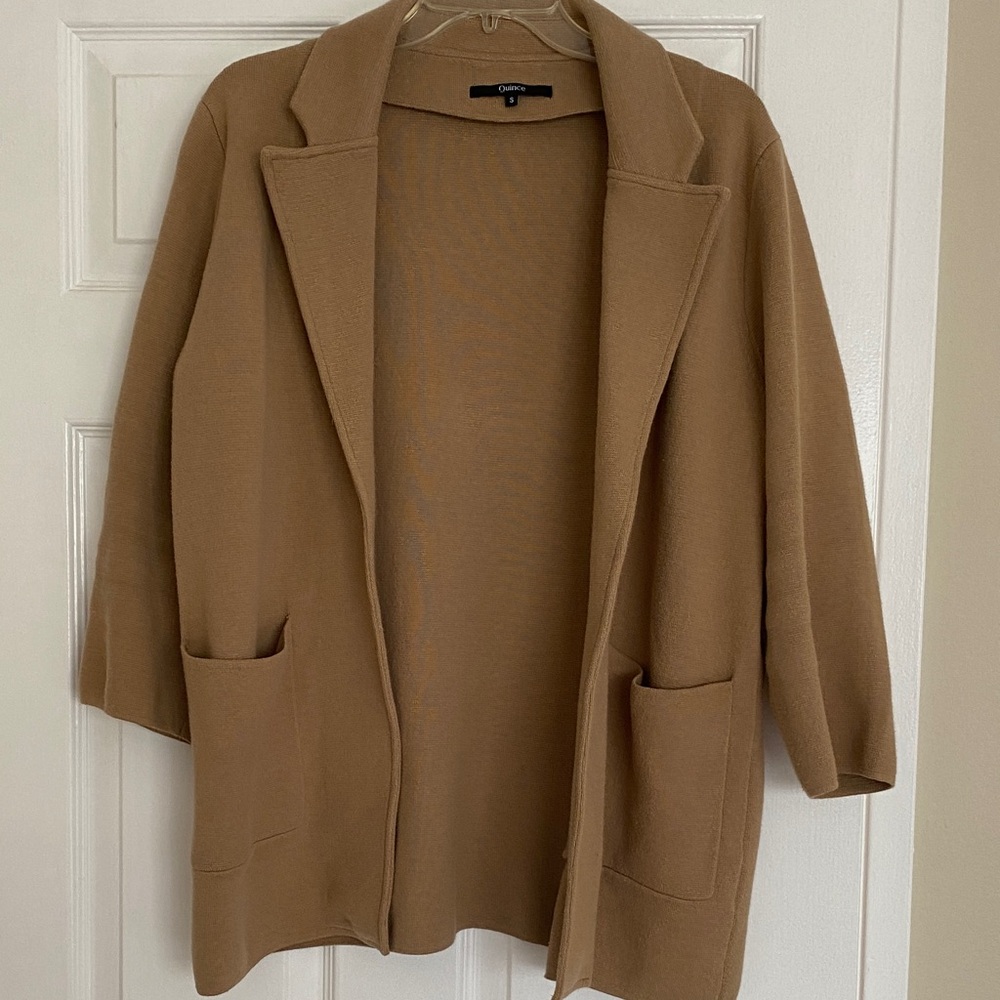 Quince Camel 100% Organic Cotton Blazer